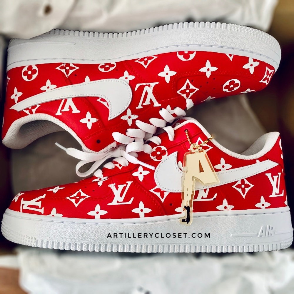 Nike Air Force 1 One Supreme X LV custom sneaker by Artillery Closet - Picture 2 of 7